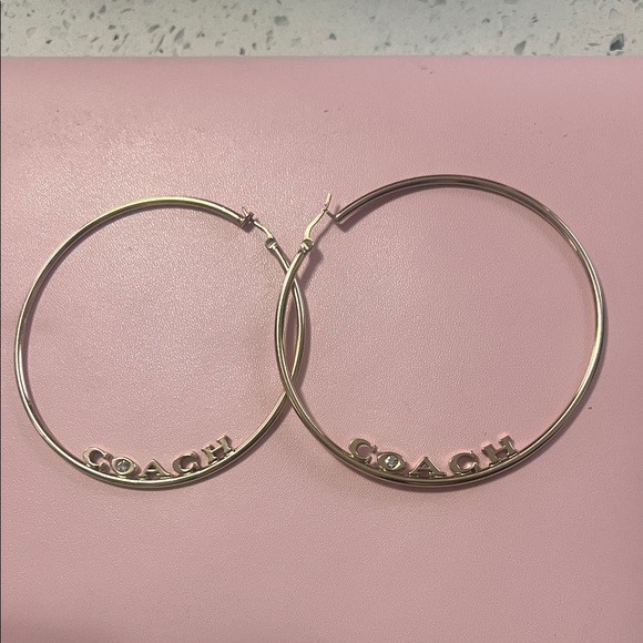 Coach Jewelry - Coach Gold Logo Hoop Earrings